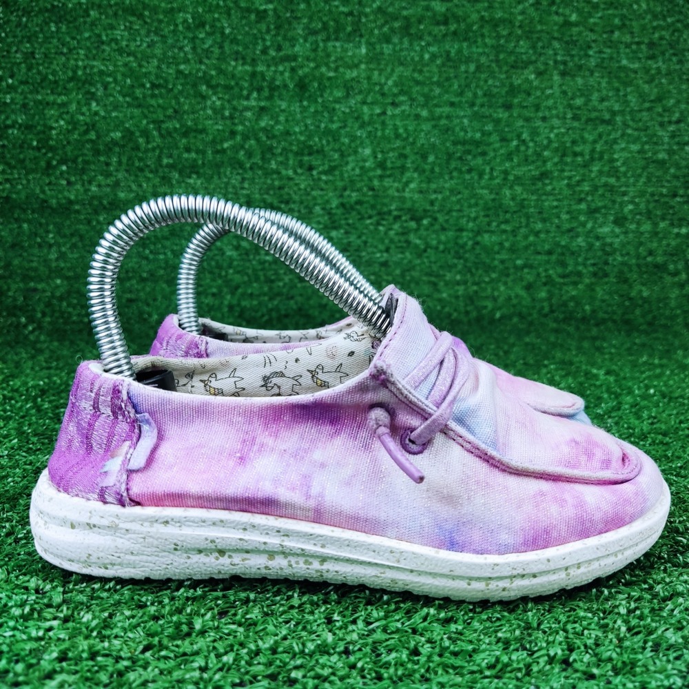 Hey Dude Shoes Kids Size 12 Purple Wendy Youth Unicorn Dreamer‎ Tie Dye Loafers